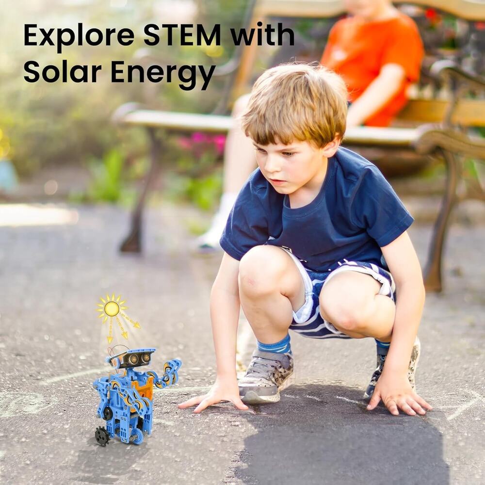 Solar Building Robot Kit STEM Gift for Boys Aged 8-13, DIY Science Blue - Picture 3 of 6